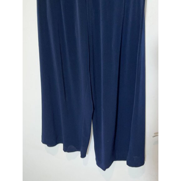 Planet By LAuren G Navy Blue High Rise Wide Leg Palazzo Pants Stretch Women OS - Picture 3 of 9